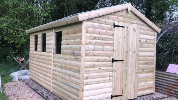 12 x 8 19mm Loglap Heavy Duty Shed Apex Roof -0