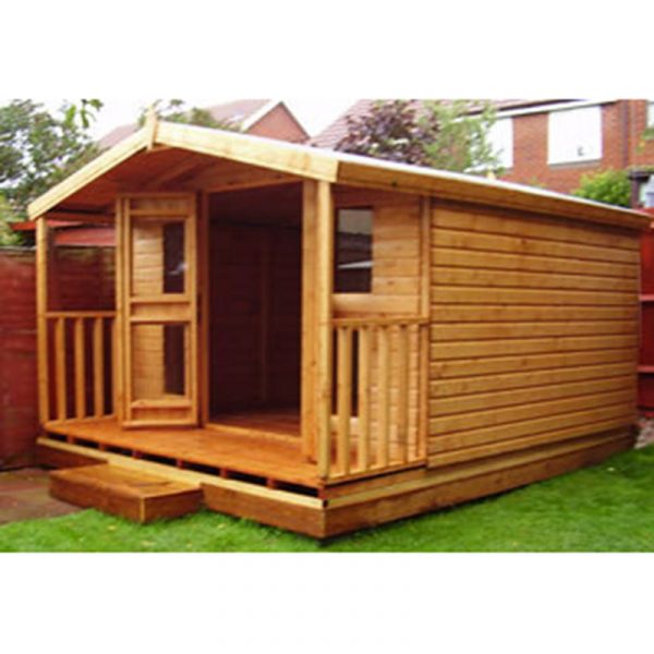 8 x 6 Summerhouse with 2 foot Porch - Pressure Treated (8 x 8 Overall size)-0